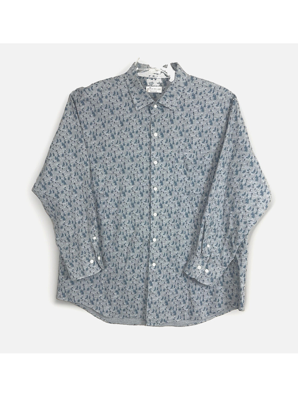 Peter Millar Mountainside Shirt Mens XL Après-ski Button Down Long Sleeve Gray